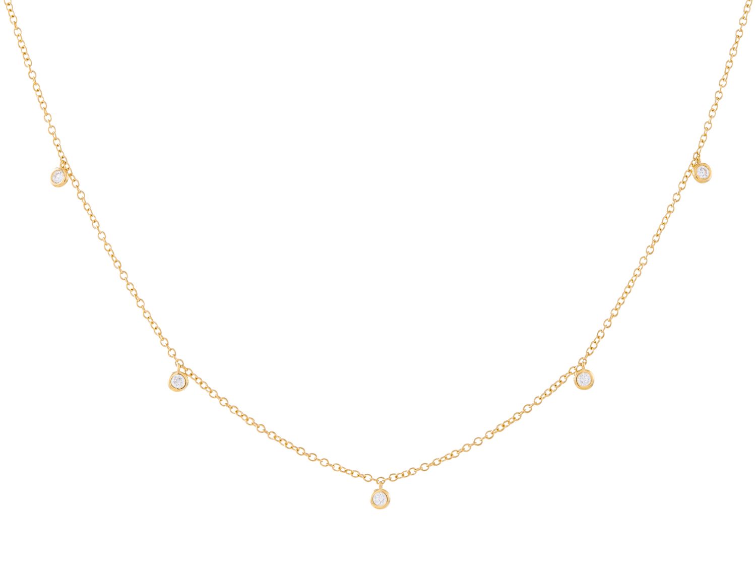 Diamond Necklace - 18 KT Yellow Gold