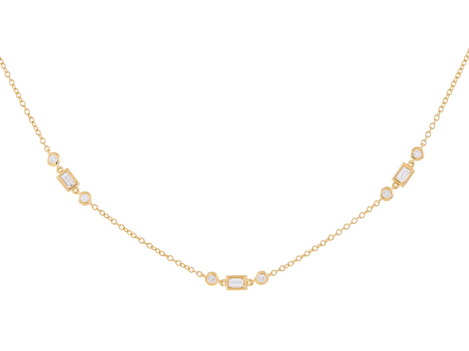 Diamond Necklace - 18 KT Yellow Gold