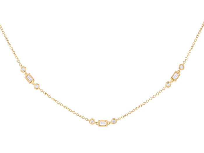 Diamond Necklace - 18 KT Yellow Gold