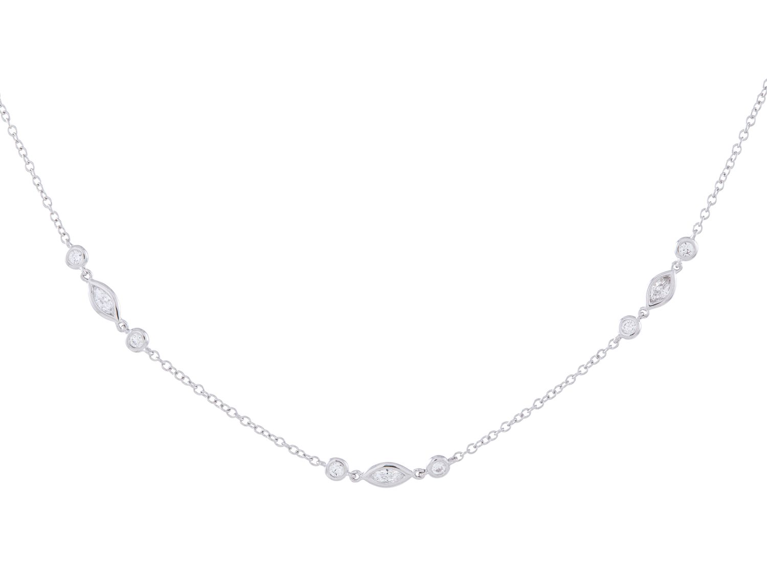 Diamond Necklace - 18 KT White Gold