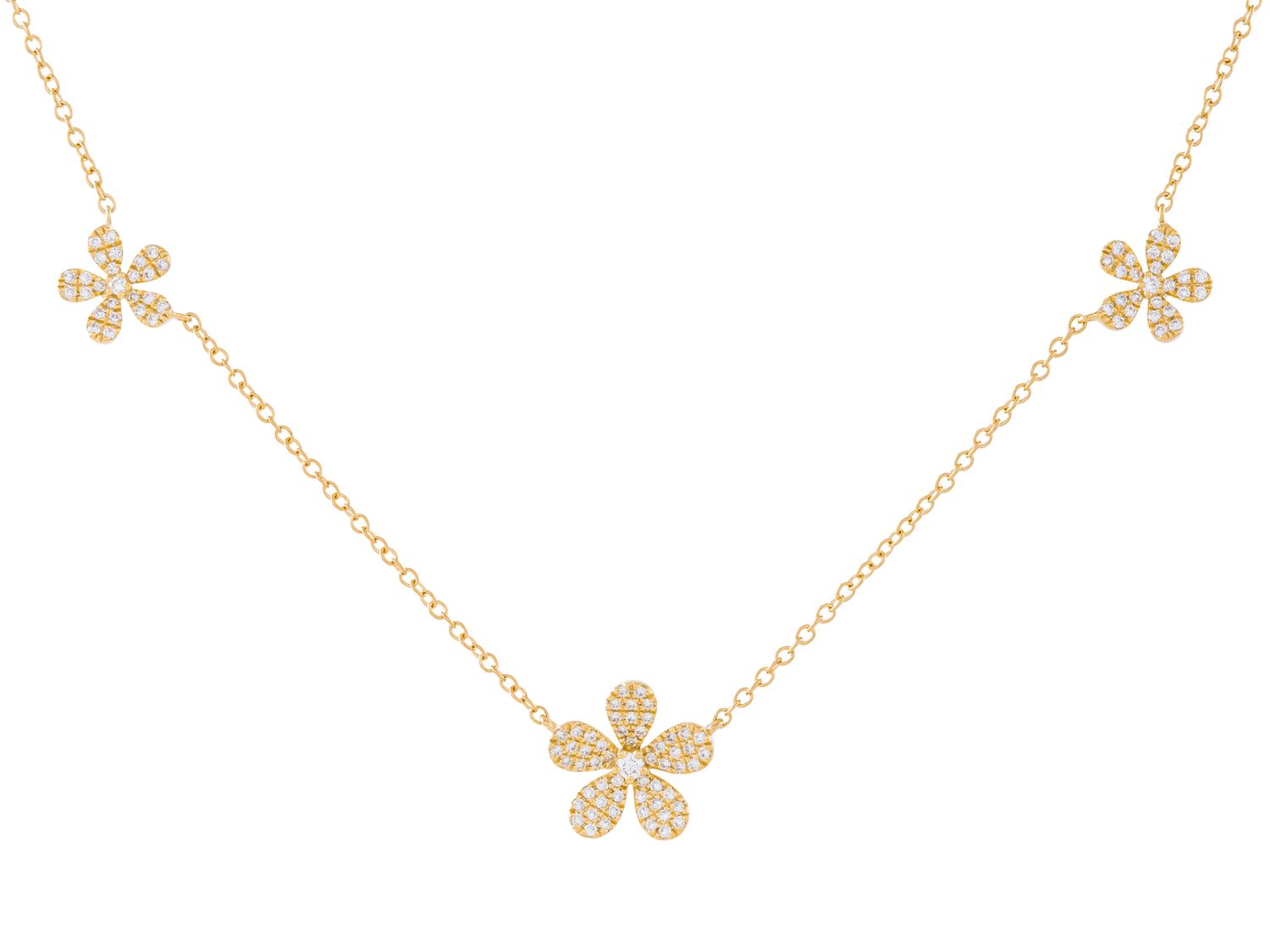 Diamond Necklace - 18 KT Yellow Gold