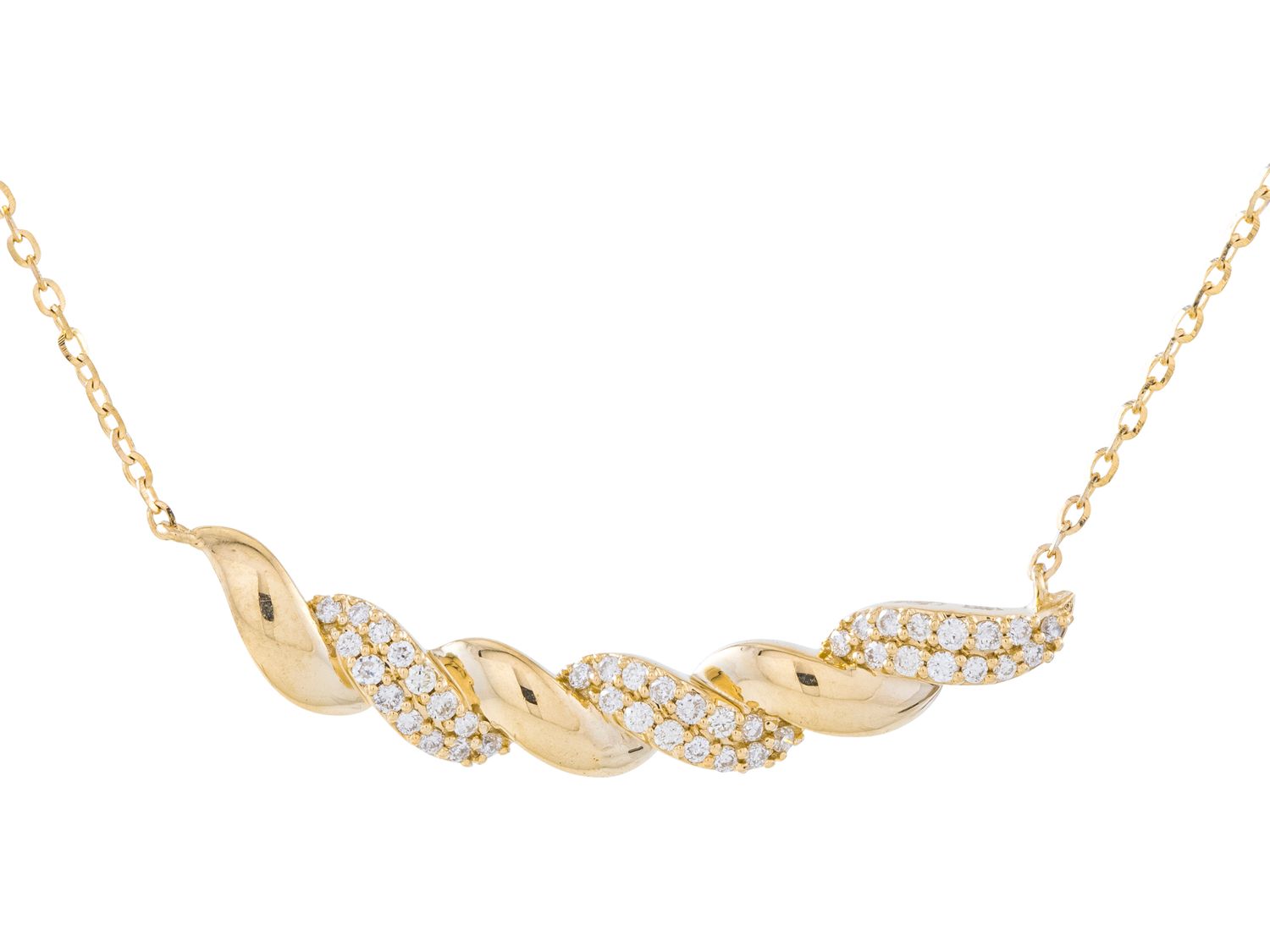 Diamond Necklace - 14 KT Yellow Gold