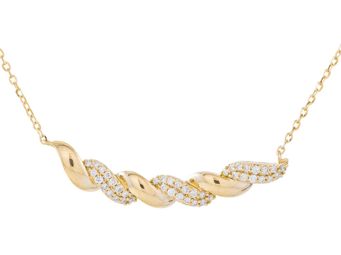 Diamond Necklace - 14 KT Yellow Gold