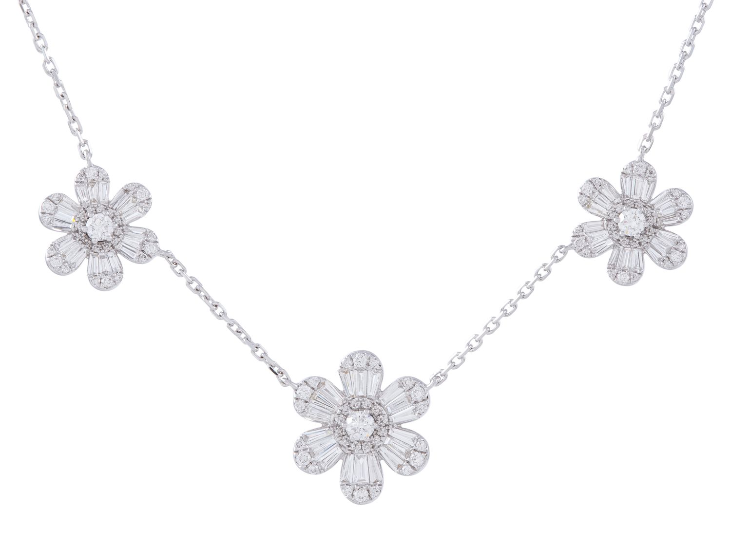 Diamond Necklace - 14 KT White Gold