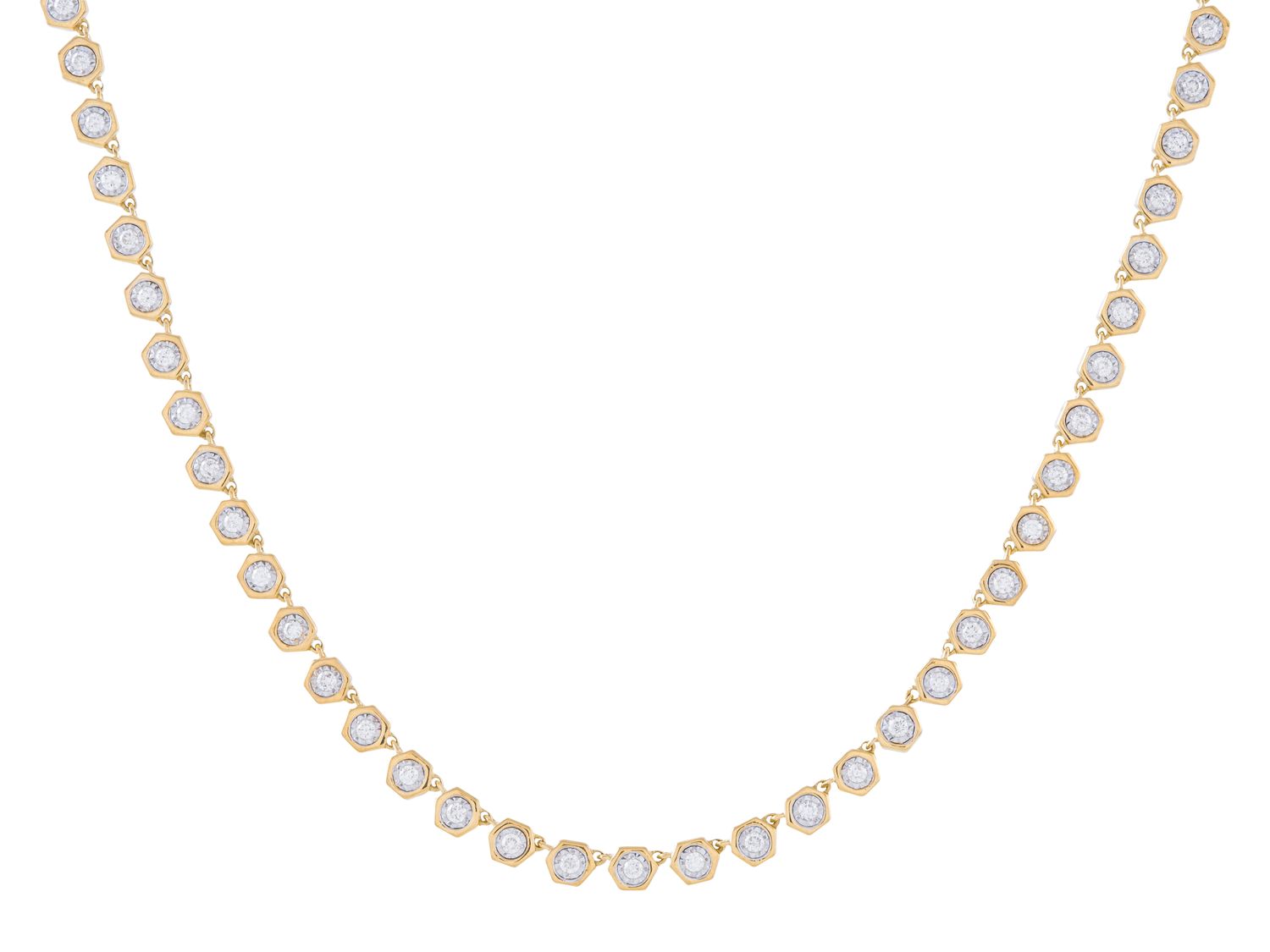 Diamond Necklace - 14 KT Yellow Gold