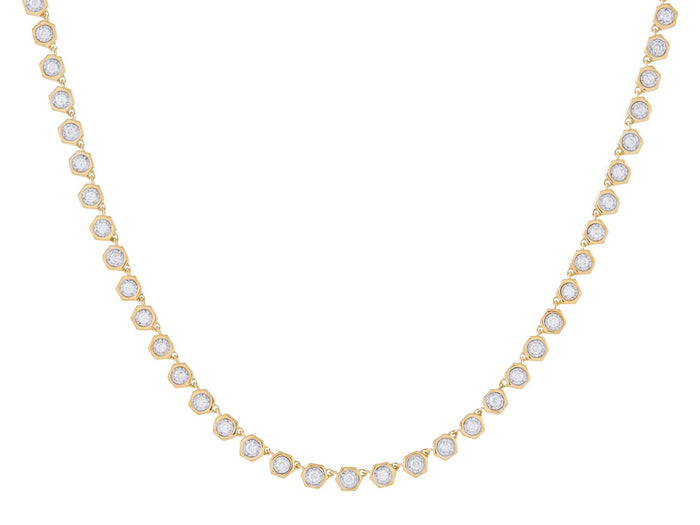 Diamond Necklace - 14 KT Yellow Gold