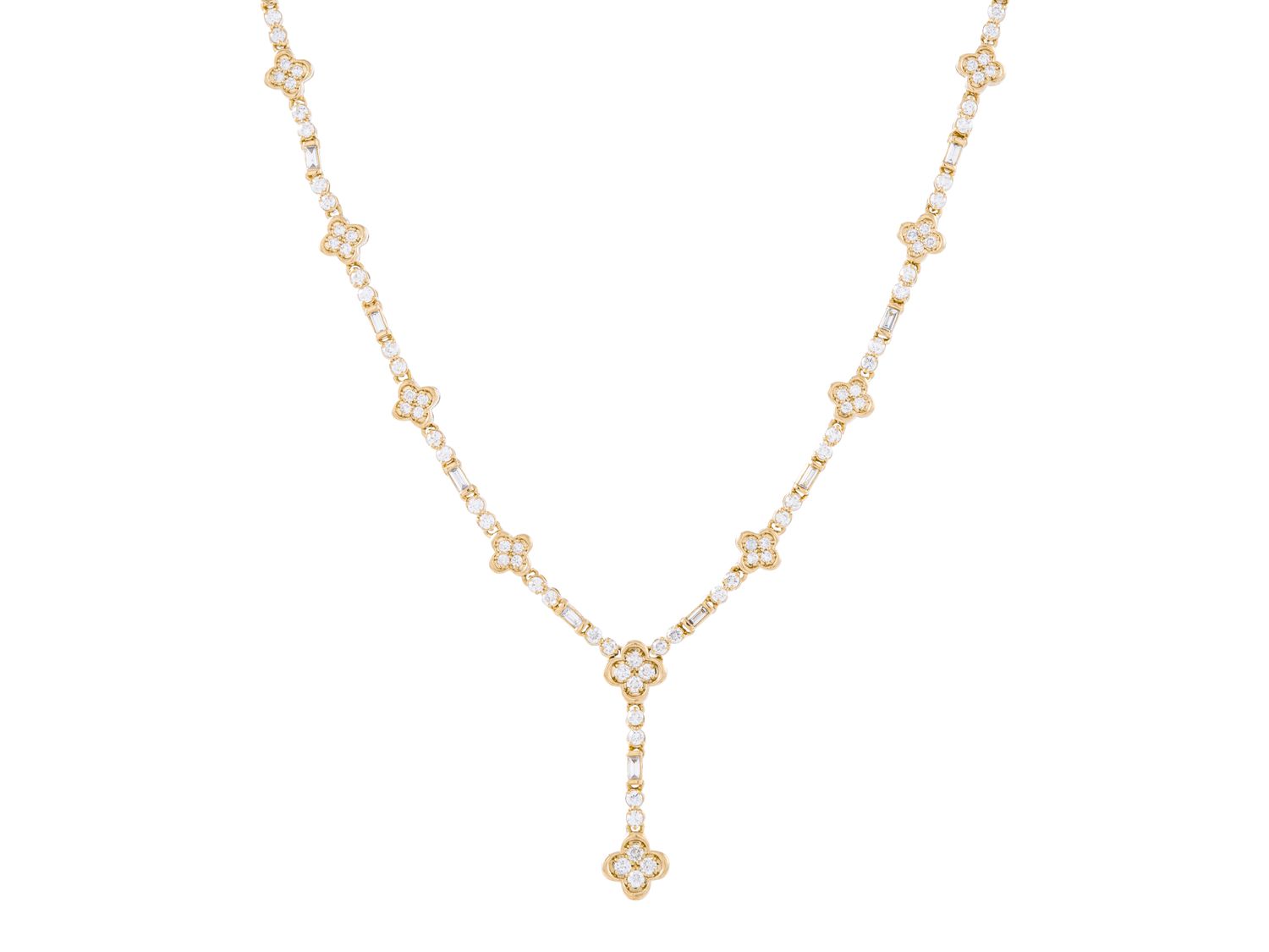 Diamond Necklace - 14 KT Yellow Gold