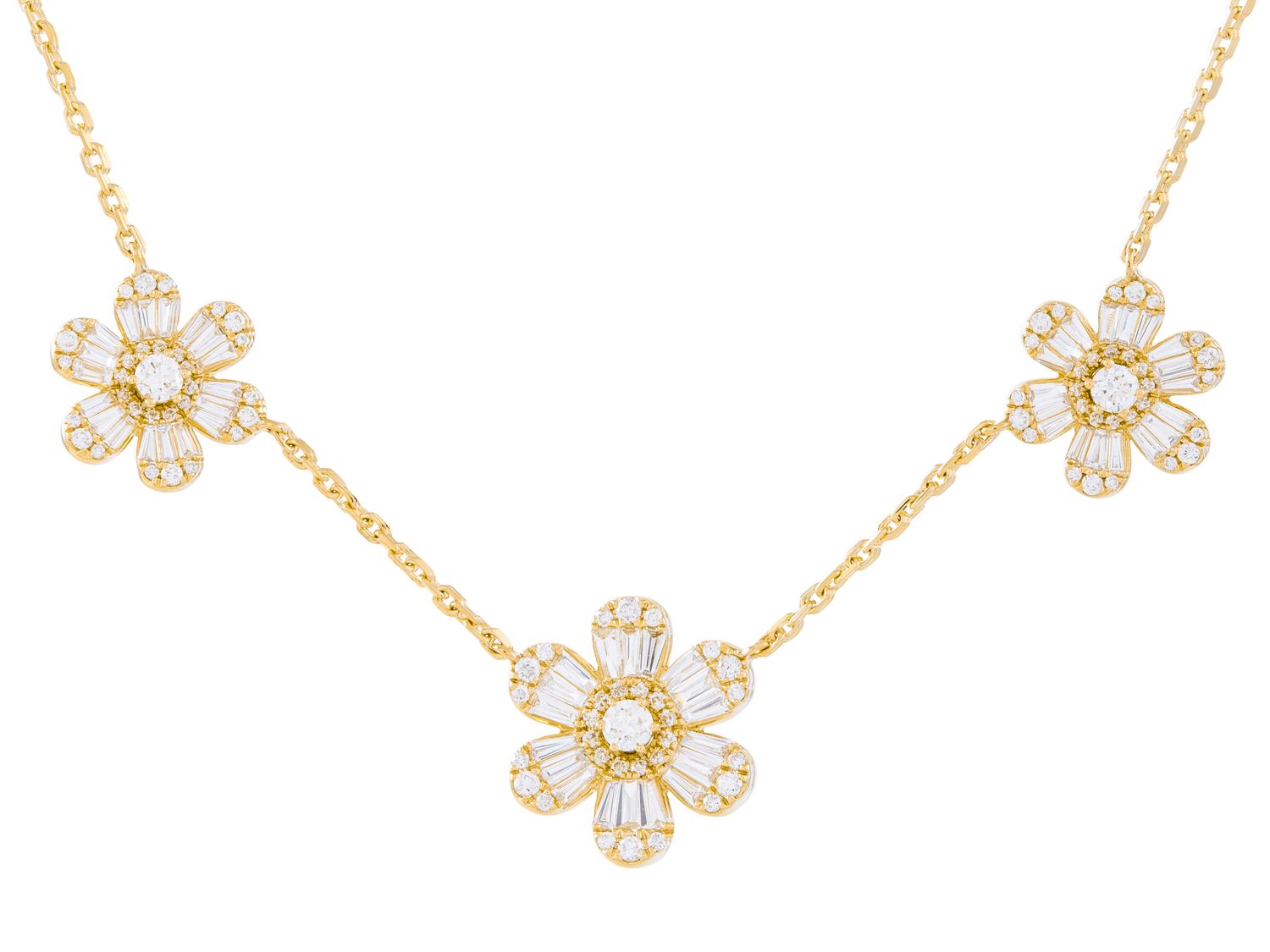 Diamond Necklace - 14 KT Yellow Gold