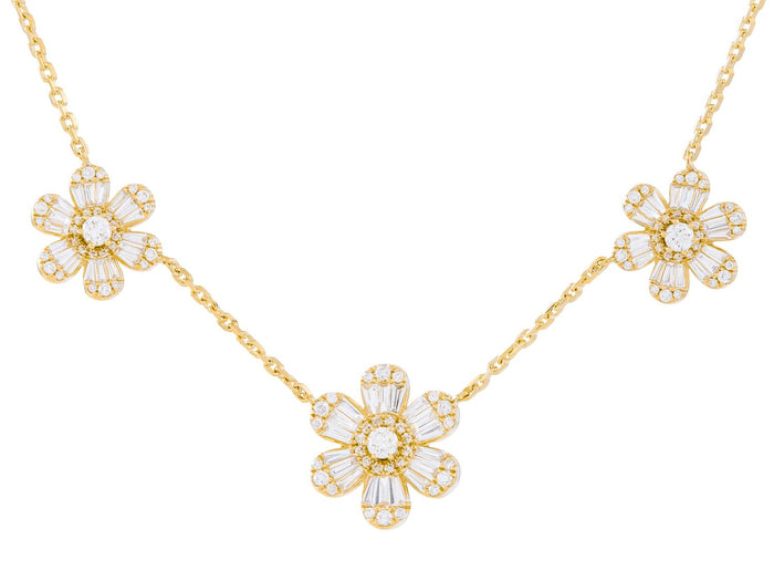 Diamond Necklace - 14 KT Yellow Gold