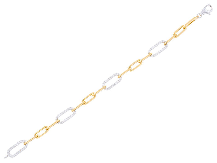 Diamond Bracelet - 18 KT White and Yellow Gold