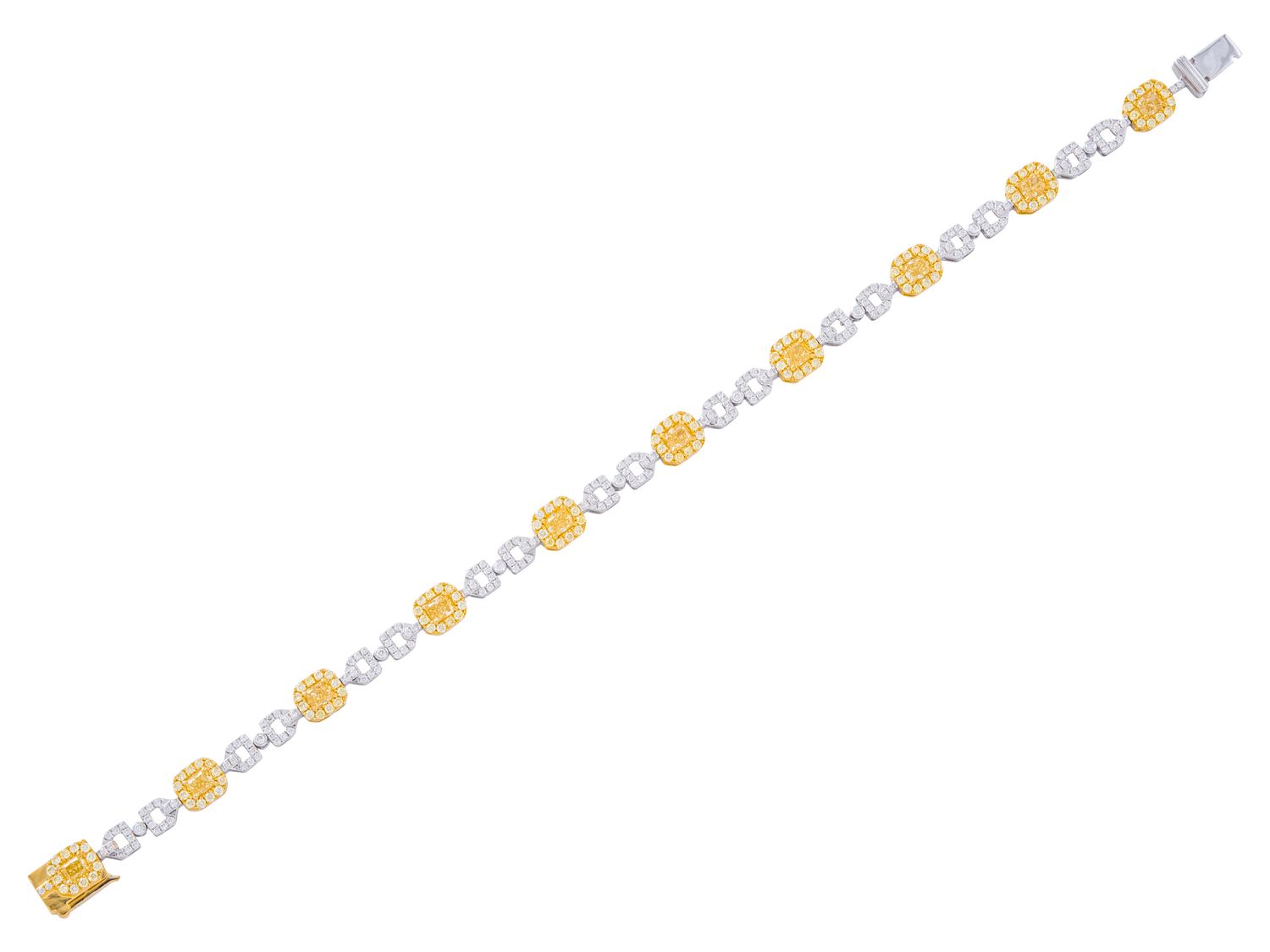 Diamond Bracelet - 18 KT White and Yellow Gold