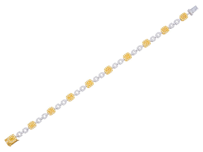 Diamond Bracelet - 18 KT White and Yellow Gold