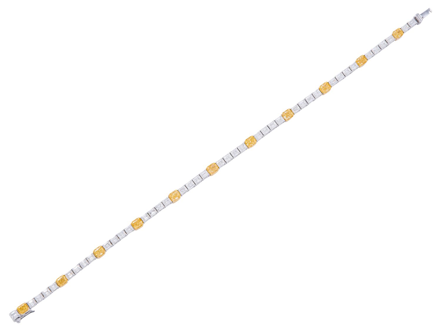 Diamond Bracelet - 18 KT White and Yellow Gold