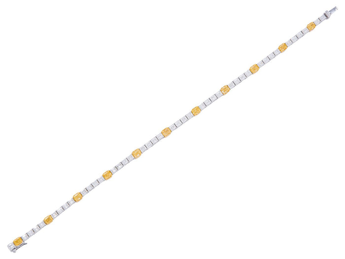 Diamond Bracelet - 18 KT White and Yellow Gold
