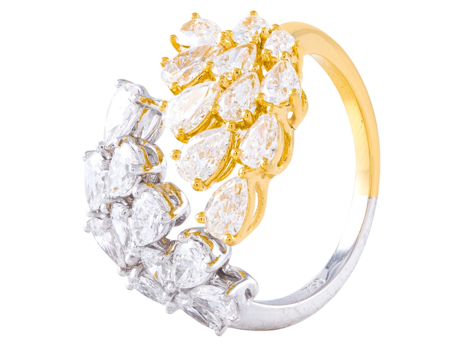 Diamond Ring - 18 KT White and Yellow Gold