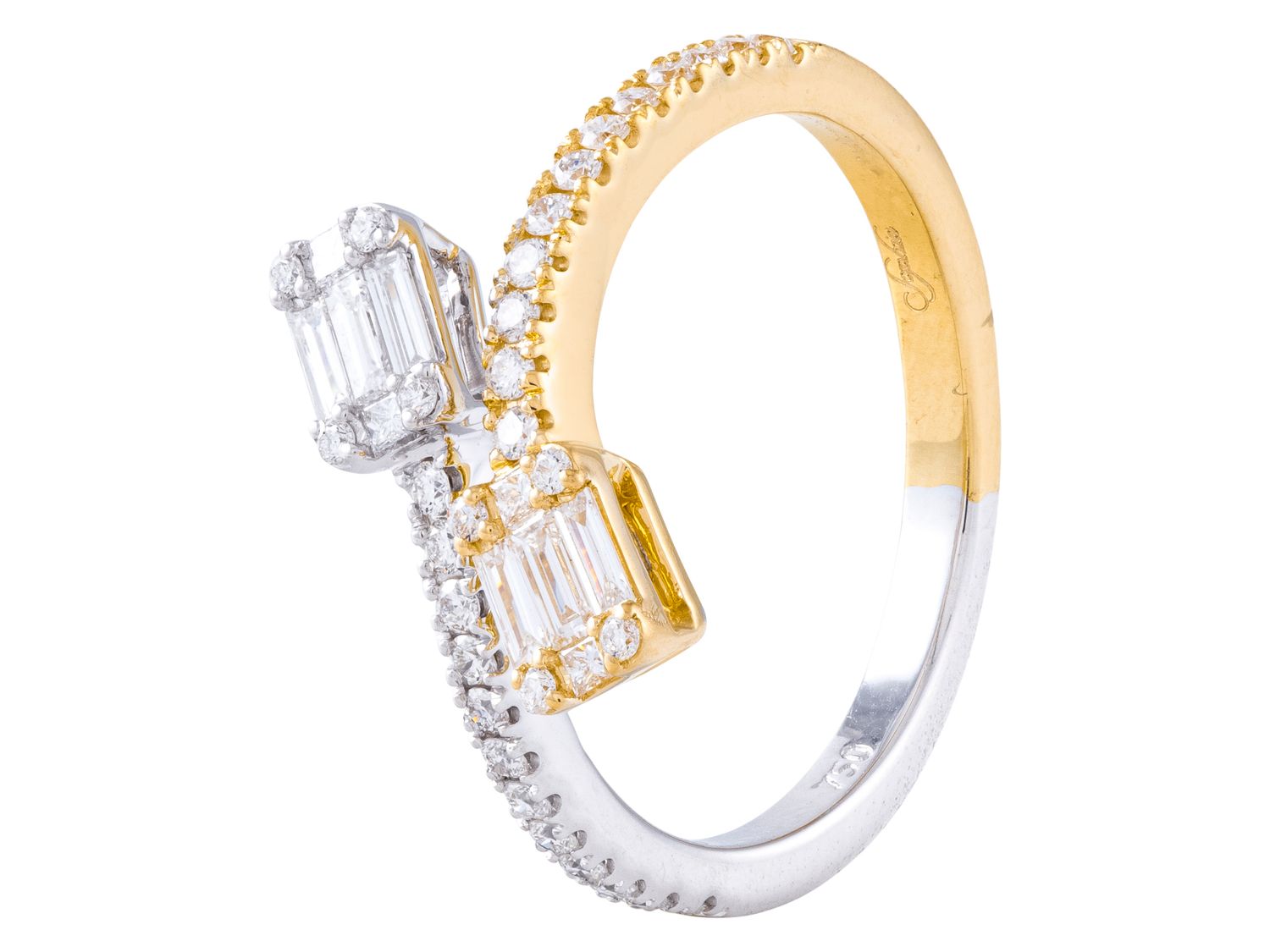 Diamond Ring - 18 KT White and Yellow Gold