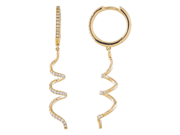 Diamond Earrings - 14 KT Yellow Gold