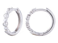 Diamond Hoop Earrings - 14 KT White Gold