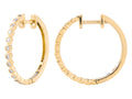 Diamond Hoop Earrings - 14 KT Yellow Gold
