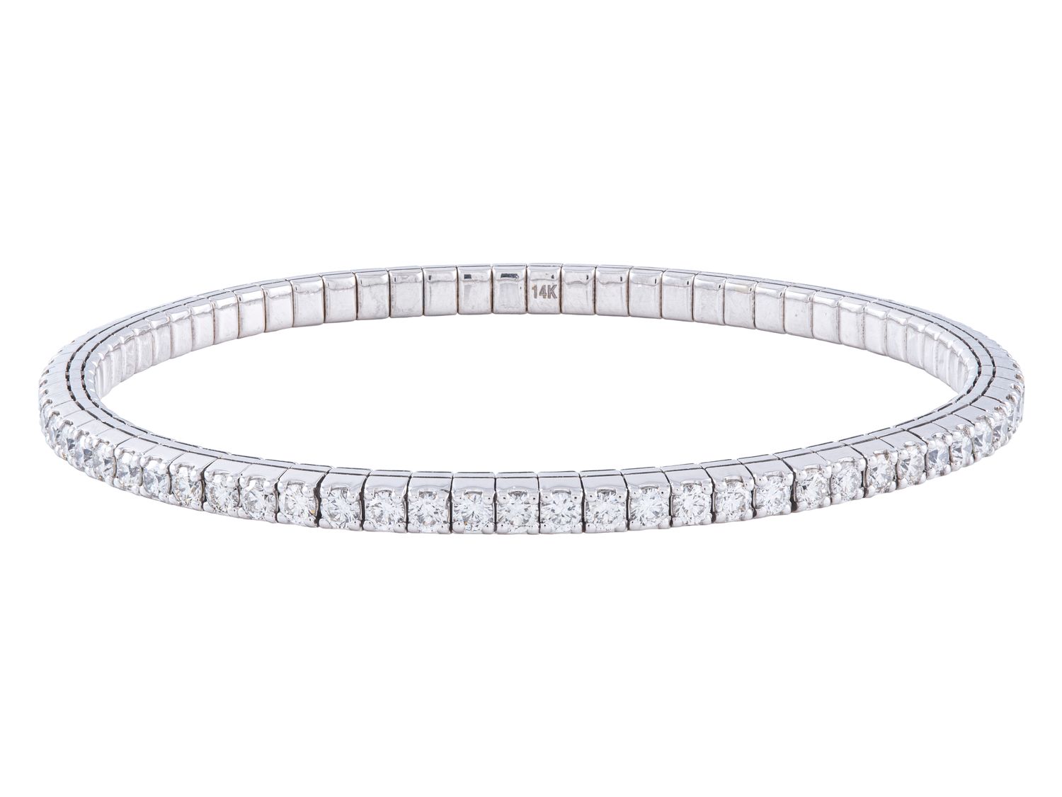 Diamond Bangle - 14 KT White Gold