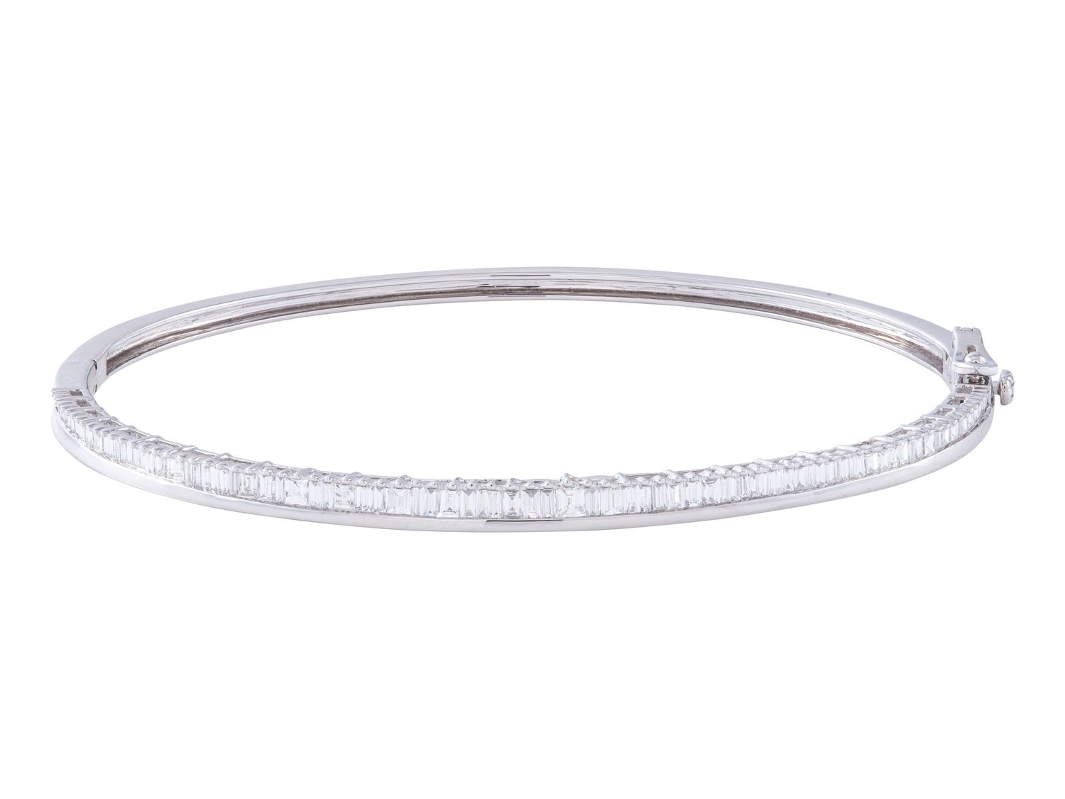 Diamond Bangle - 14 KT White Gold