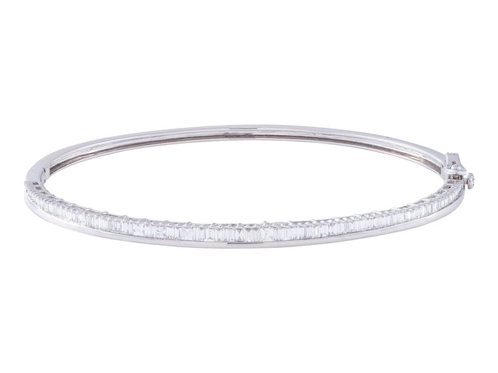 Diamond Bangle - 14 KT White Gold