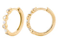 Diamond Hoop Earrings - 14 KT Yellow Gold