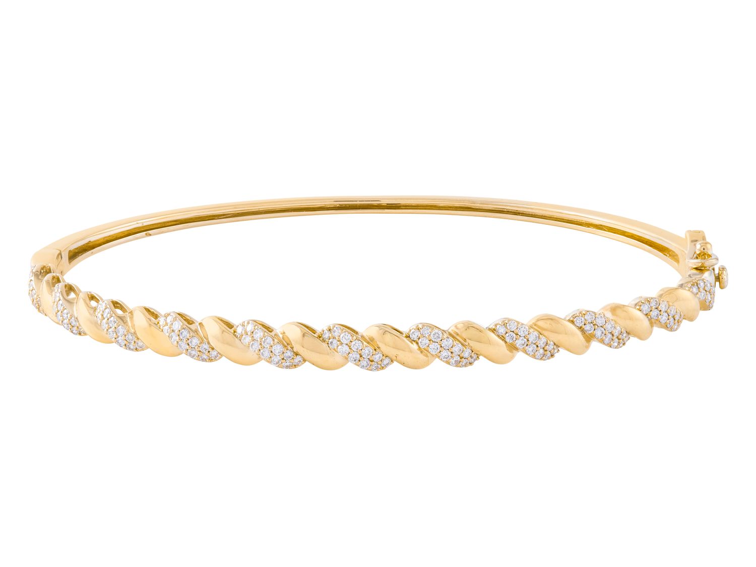 Diamond Bangle - 14 KT Yellow Gold