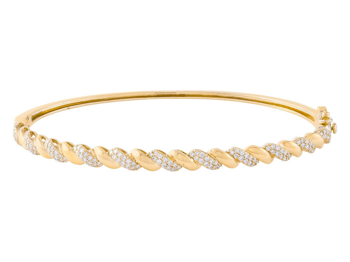 Diamond Bangle - 14 KT Yellow Gold