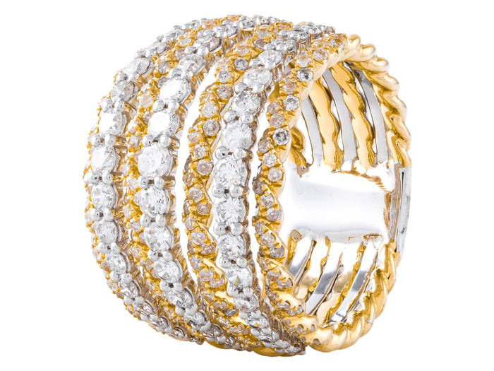 Diamond Ring - 18 KT White and Yellow Gold