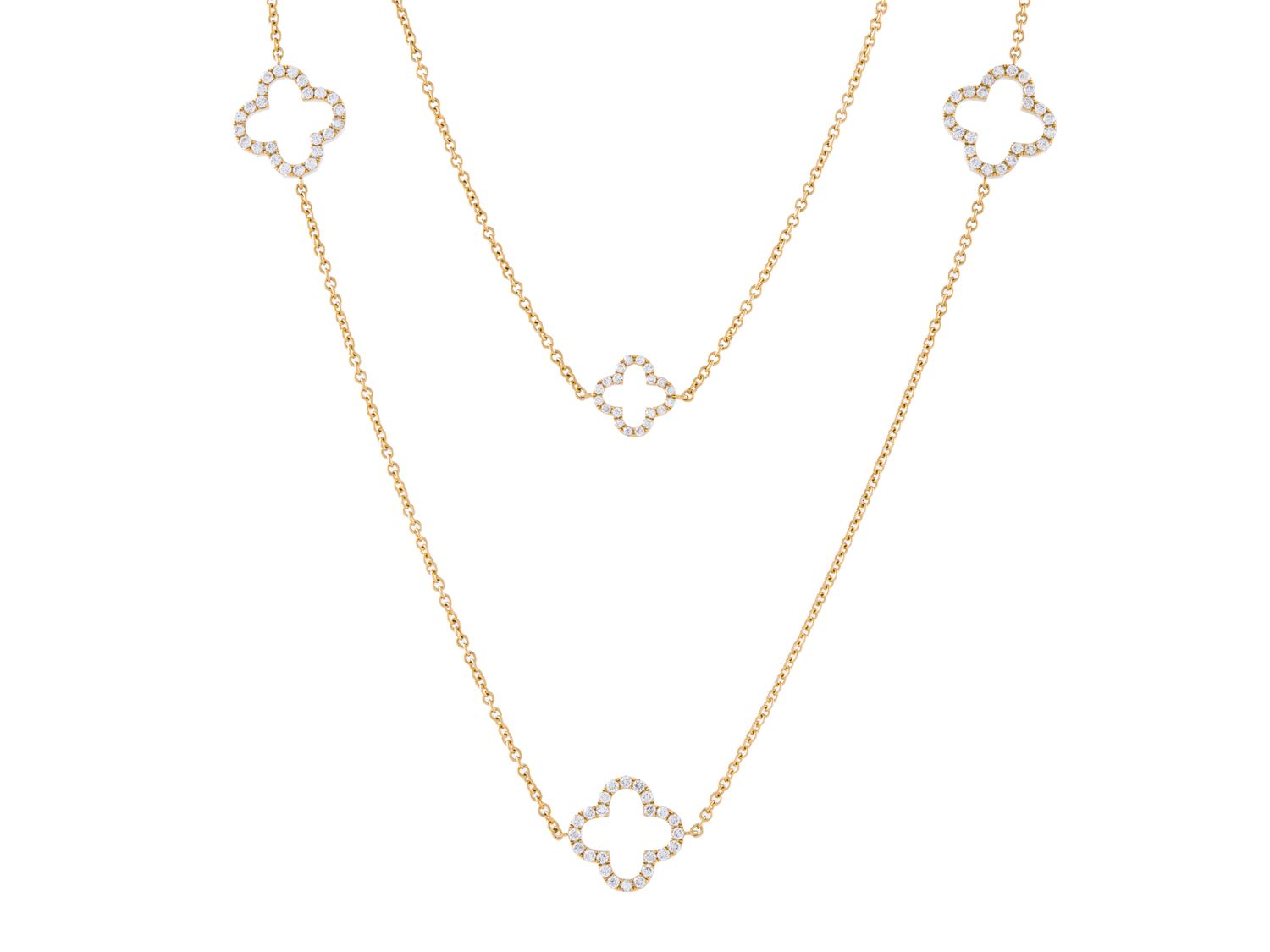 Diamond Necklace - 14 KT Yellow Gold