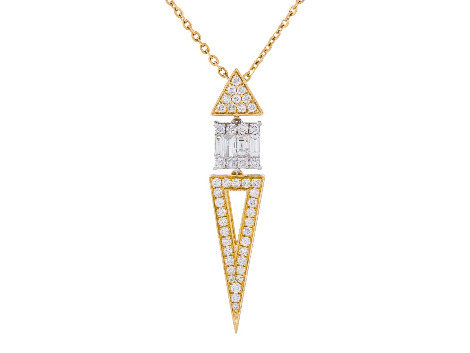 Diamond Necklace - 14 KT Yellow Gold
