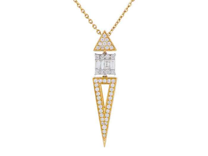 Diamond Necklace - 14 KT Yellow Gold