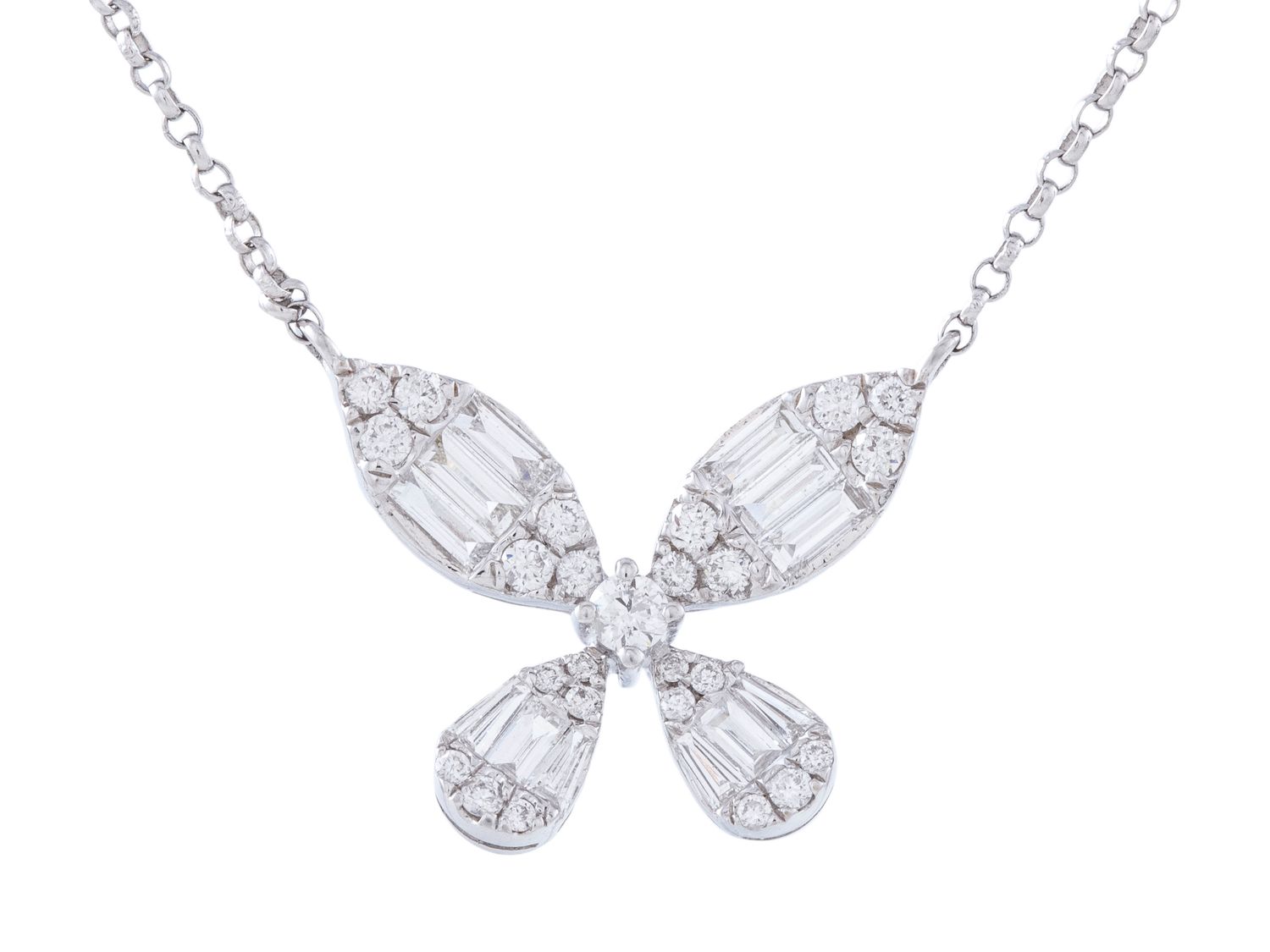 Diamond Necklace - 14 KT White Gold