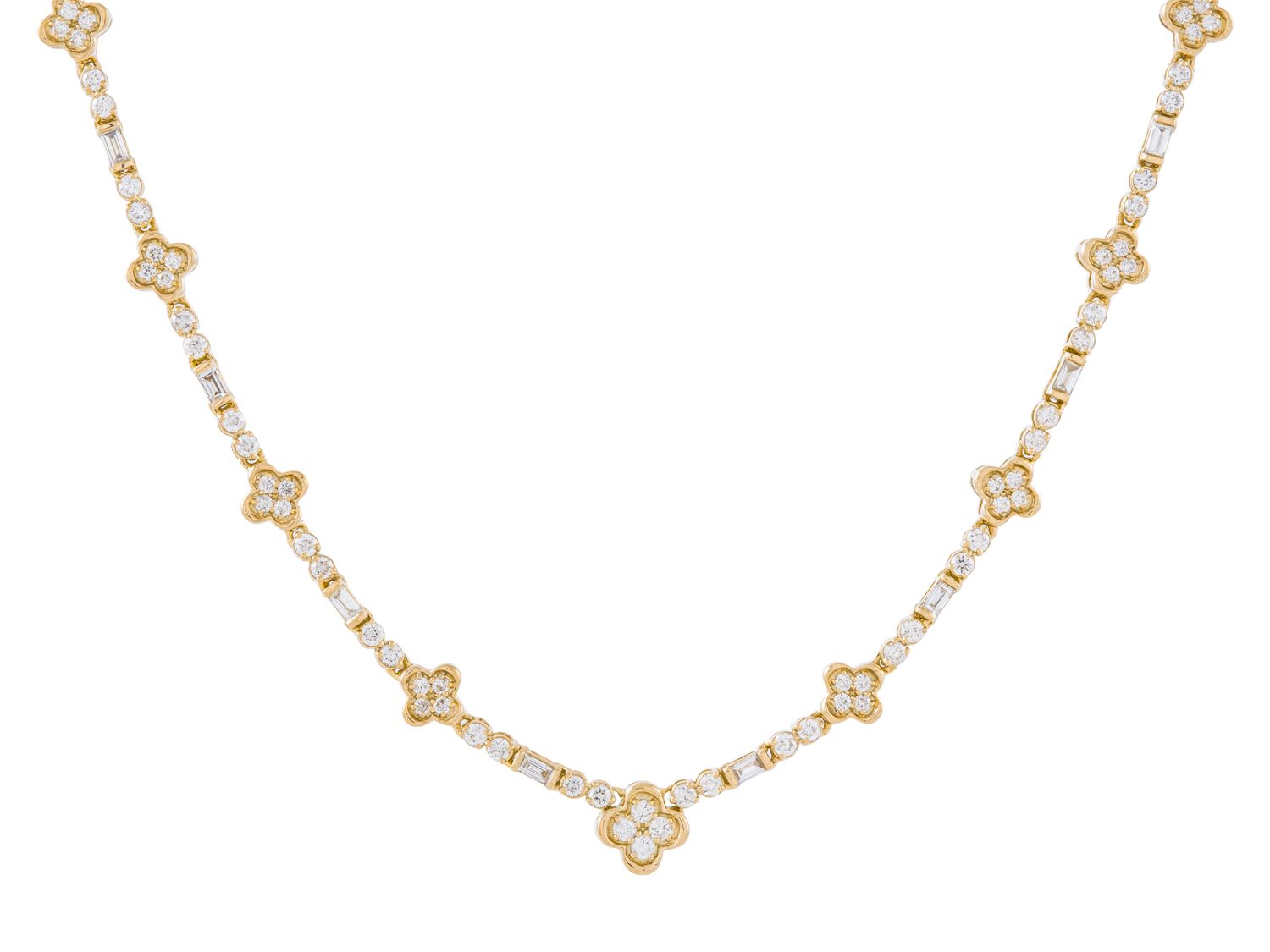 Diamond Necklace - 14 KT Yellow Gold