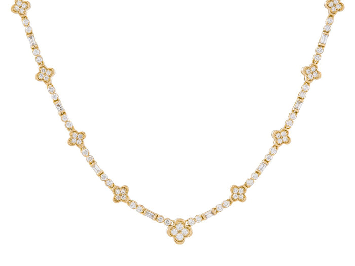 Diamond Necklace - 14 KT Yellow Gold