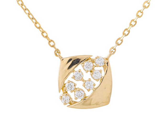 Diamond Necklace - 14 KT Yellow Gold