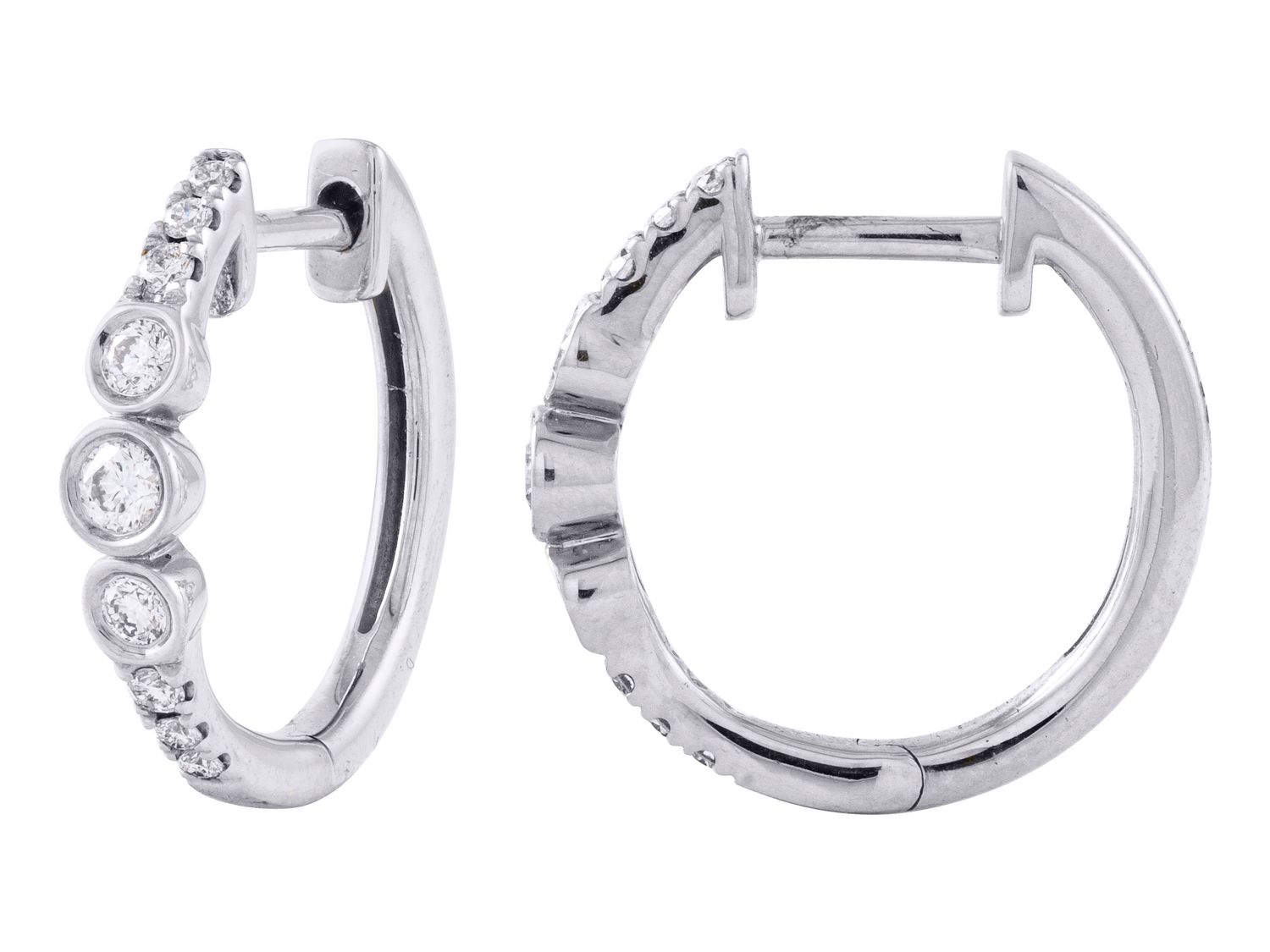 Diamond Earrings - 14 KT White Gold