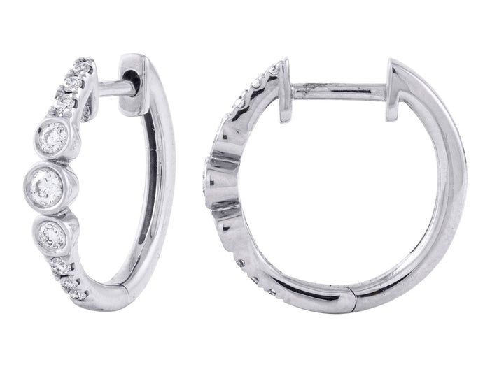 Diamond Earrings - 14 KT White Gold