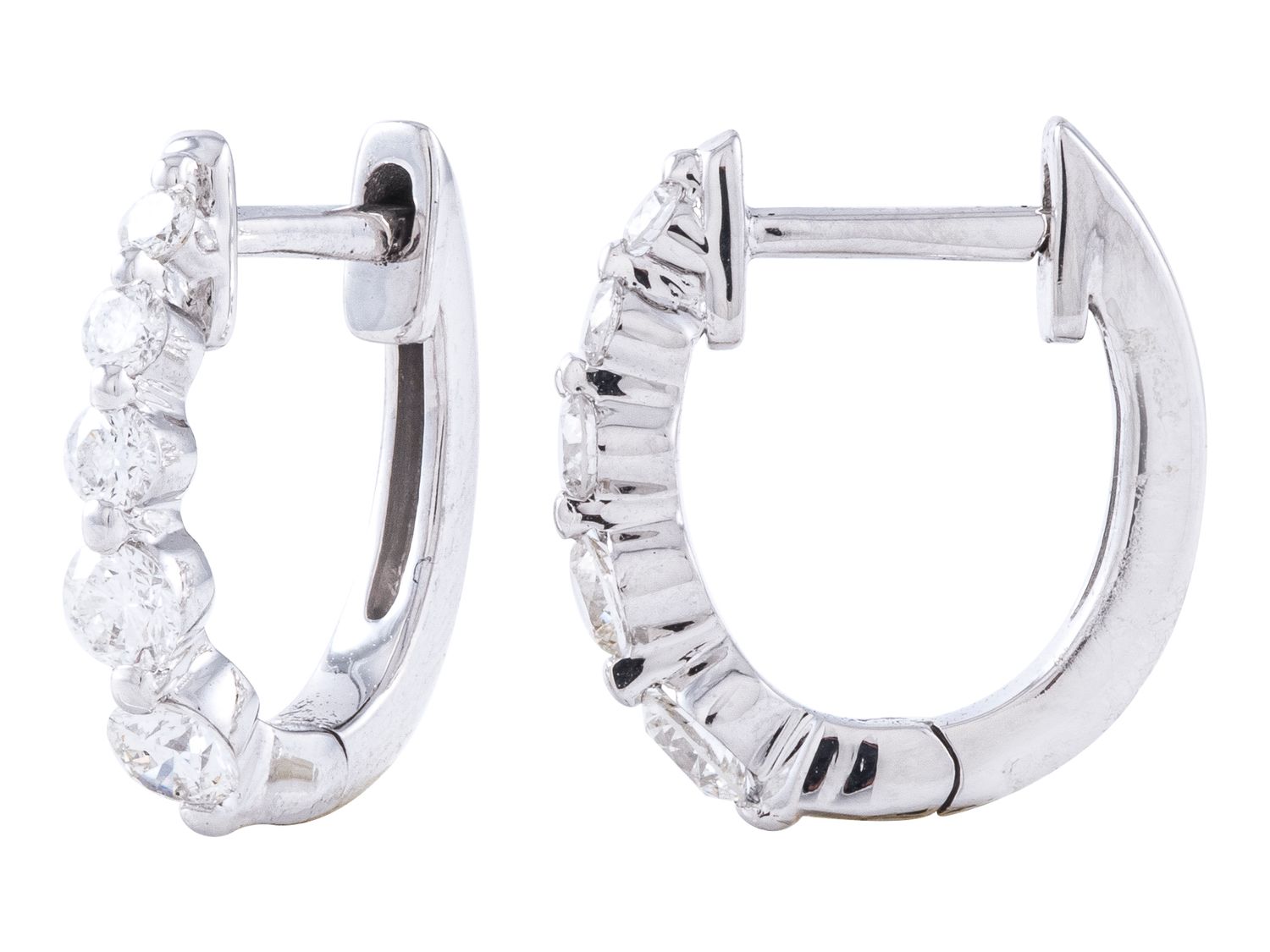 Diamond Earrings - 14 KT White Gold