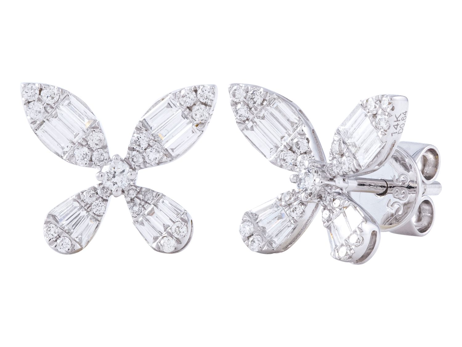 Diamond Earrings - 14 KT White Gold