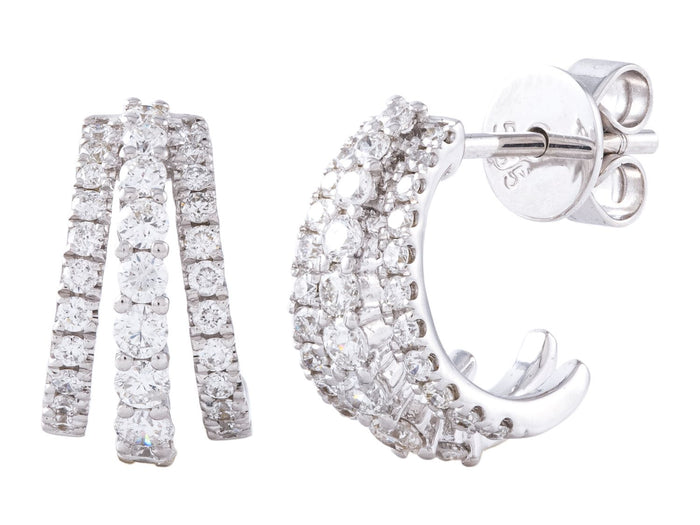 Diamond Earrings - 14 KT White Gold