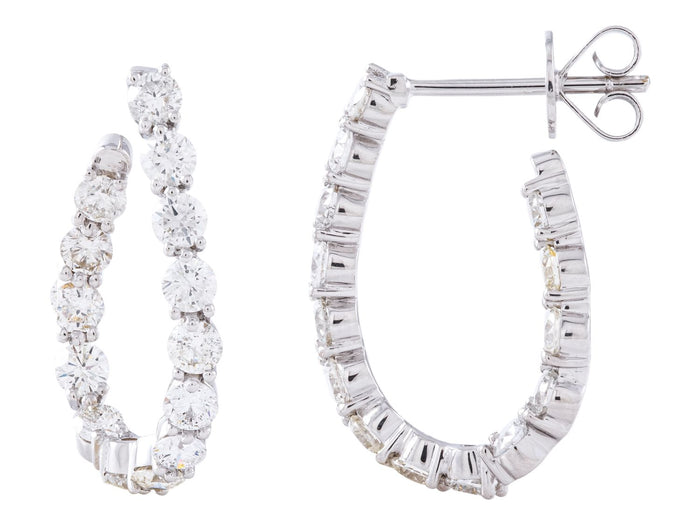 Diamond Earrings - 14 KT White Gold