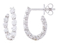 Diamond Earrings - 14 KT White Gold