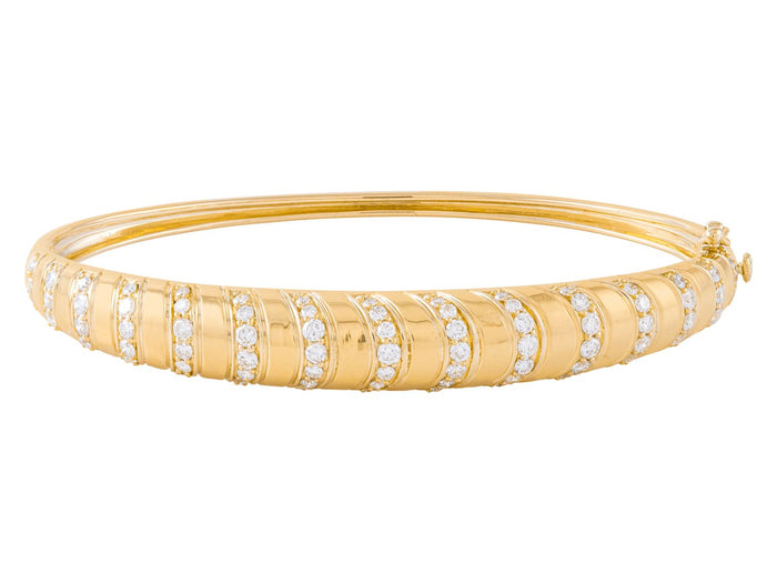 Diamond Bangle - 14 KT Yellow Gold