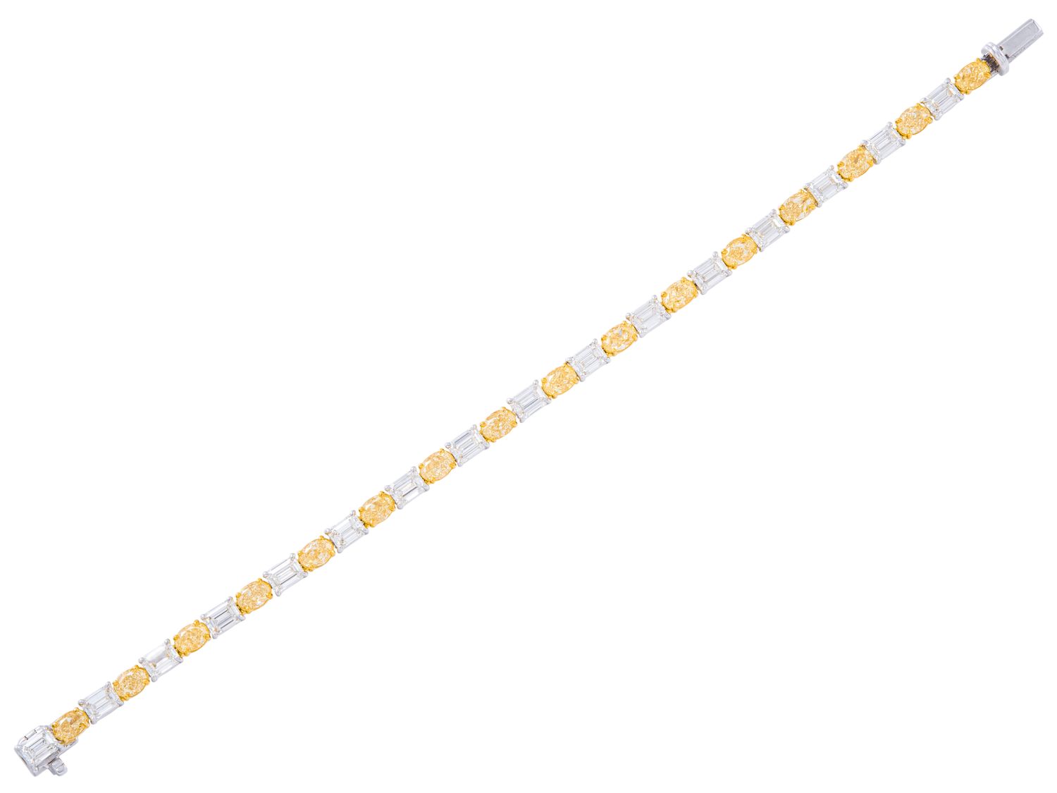 Diamond Bracelet - 18 KT White and Yellow Gold