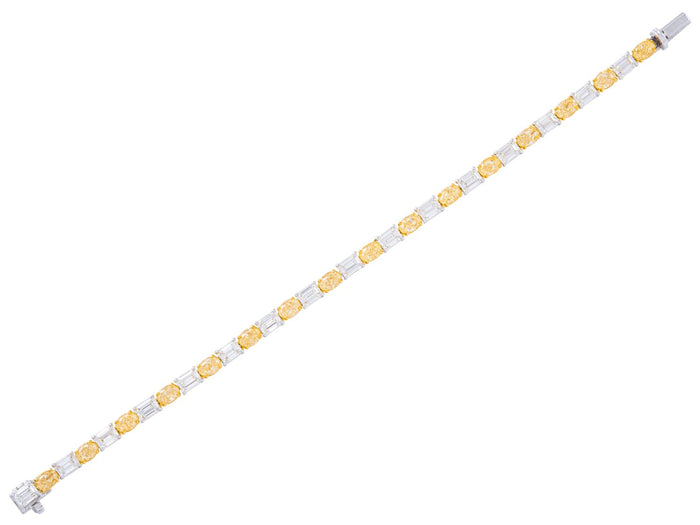 Diamond Bracelet - 18 KT White and Yellow Gold