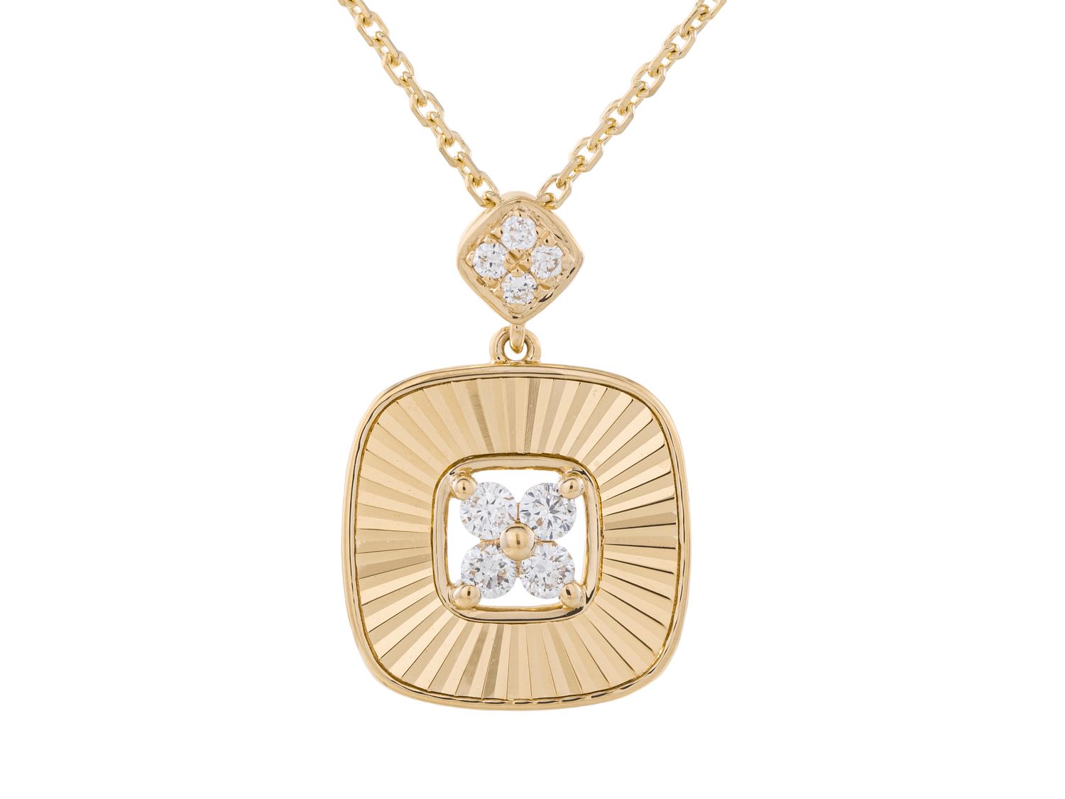 Diamond Necklace - 14 KT Yellow Gold
