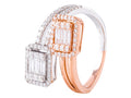 Diamond Ring - 18 KT Rose and White Gold