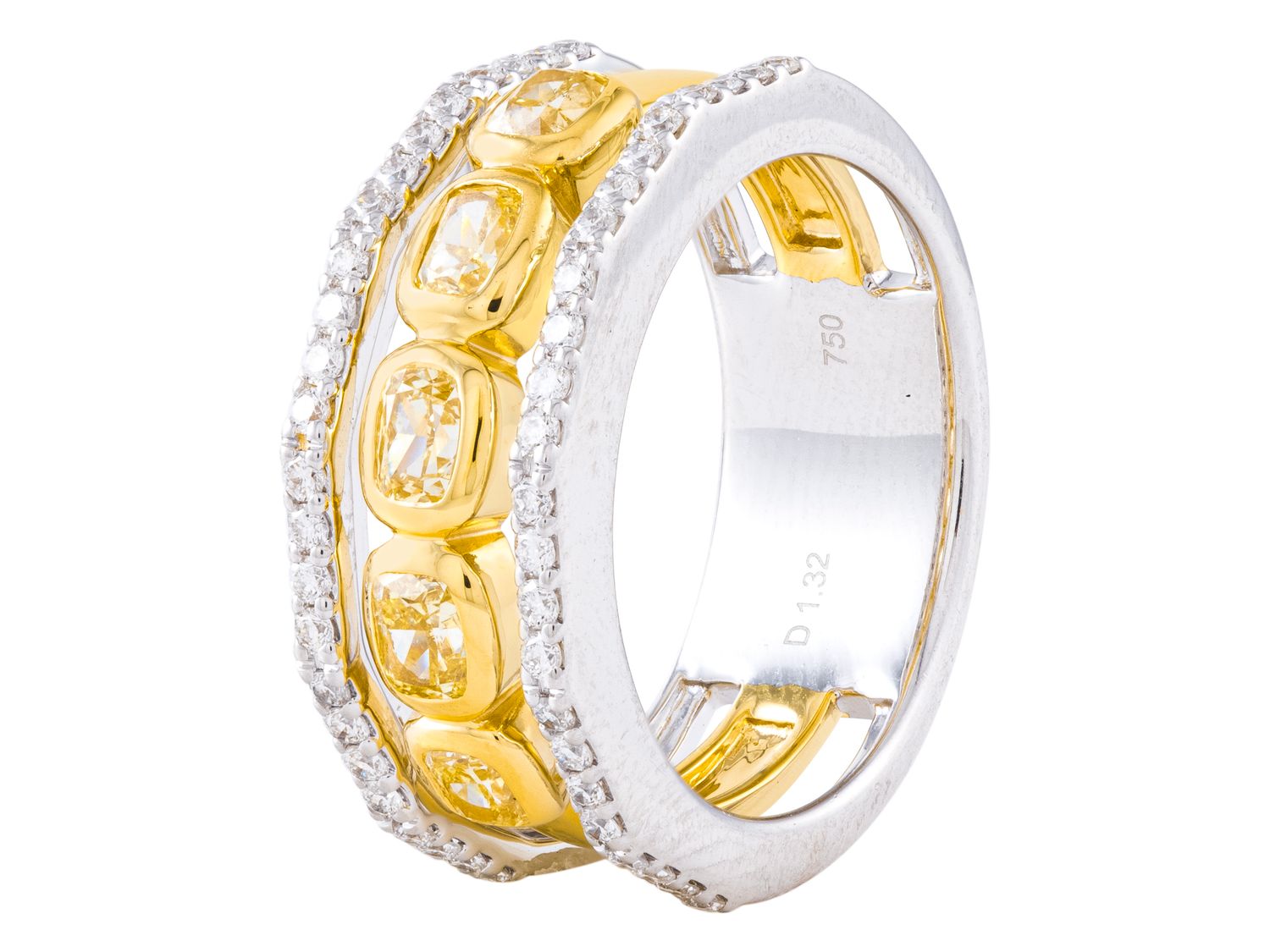 Diamond Ring - 18 KT White and Yellow Gold
